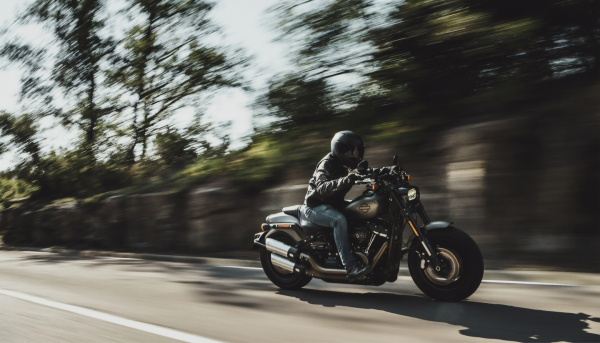 motorcycle driver on the road